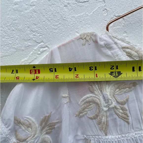 Anthropology Odd Molly Womens Embroidered Floral Mini Dress White Sz Medium - Picture 3 of 12